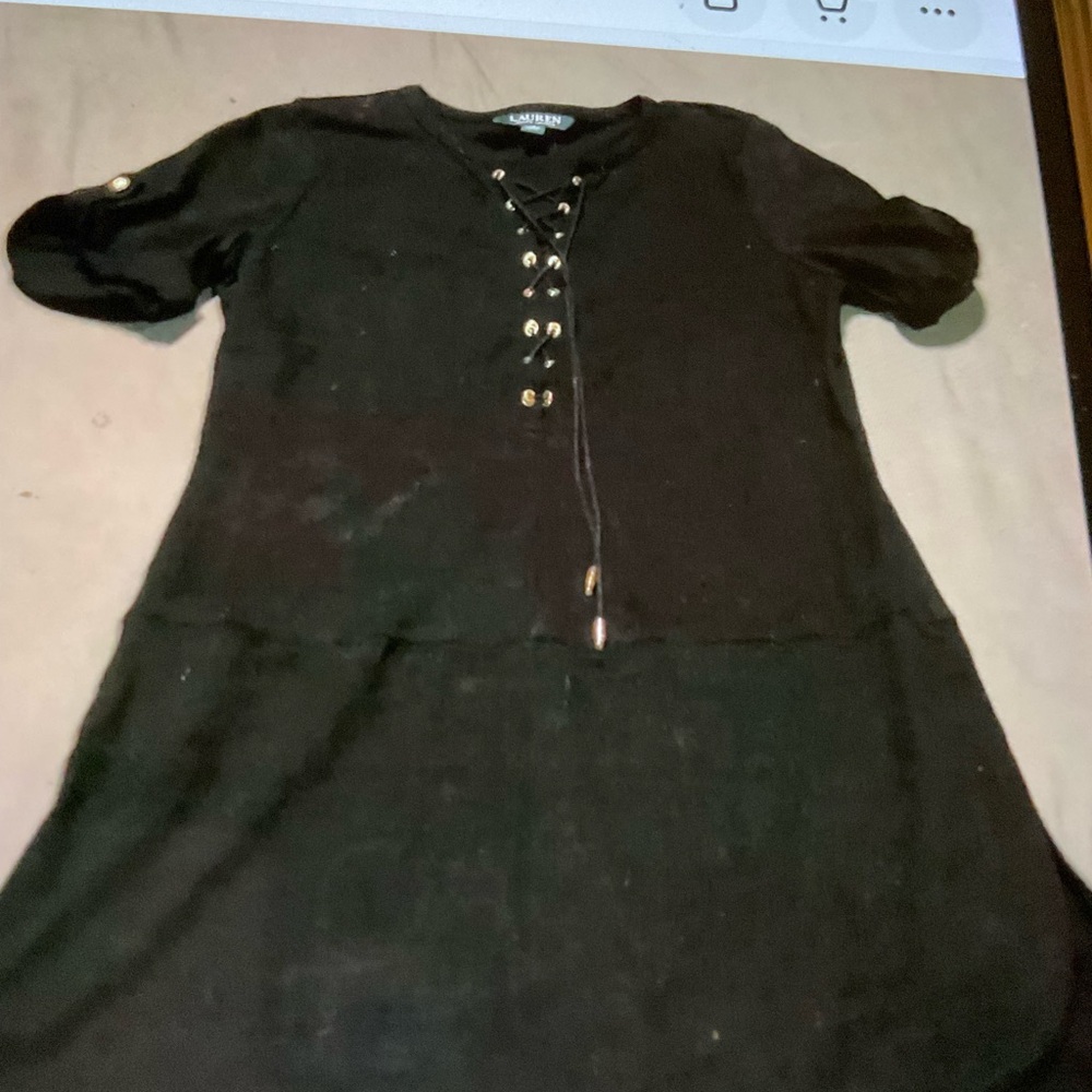 Ralph Lauren Black Lace-Up Top